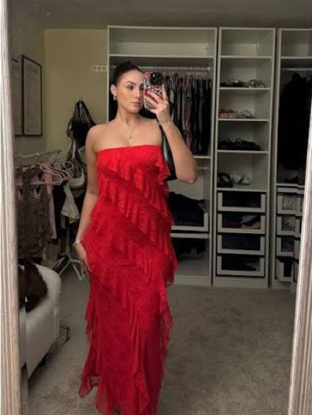 Ruffle red dress